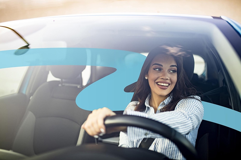 Woman going through a fleet safety program